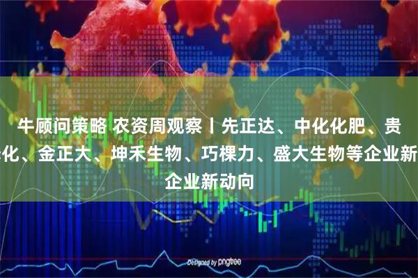 牛顾问策略 农资周观察丨先正达、中化化肥、贵州磷化、金正大、坤禾生物、巧棵力、盛大生物等企业新动向