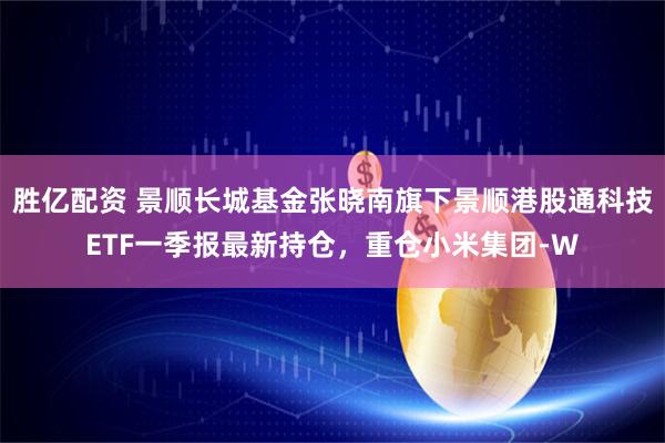 胜亿配资 景顺长城基金张晓南旗下景顺港股通科技ETF一季报最新持仓，重仓小米集团-W