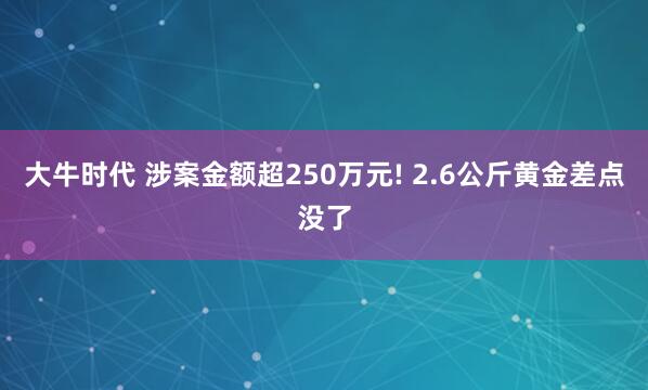 大牛时代 涉案金额超250万元! 2.6公斤黄金差点没了