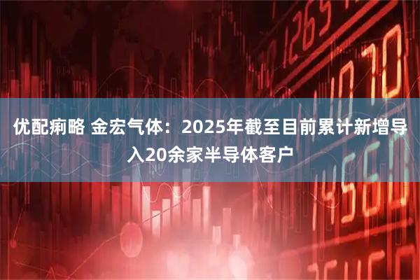 优配痢略 金宏气体：2025年截至目前累计新增导入20余家半导体客户